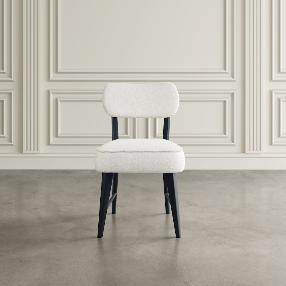 Wes Mid-Century Modern Boucle Upholstery Dining Chair (Set of 2)