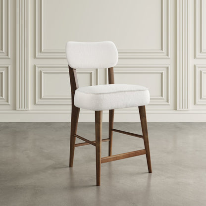 Wes Mid-Century Modern Boucle Upholstery Counter Barstool (Set of 2)