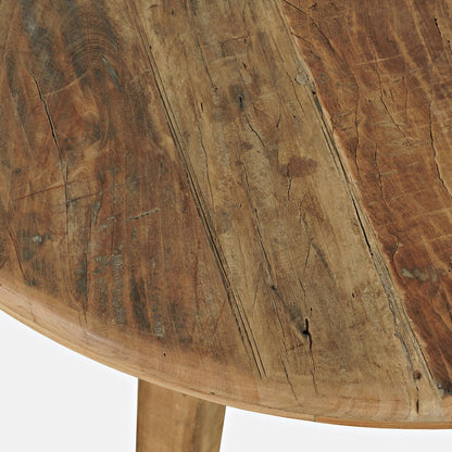 Five Piece Round Rustic Reclaimed Solid Wood Round Dining Set