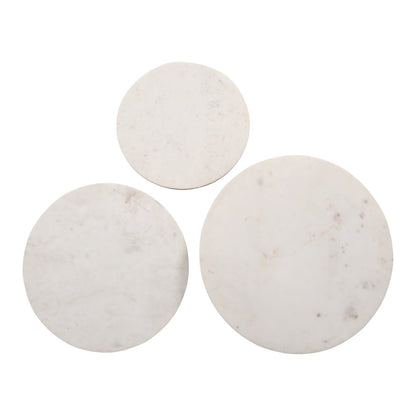 Nolan Marble Top Three Pack Solid Wood Accent Table Set
