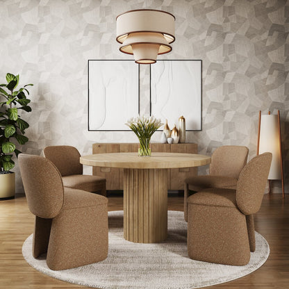 Breck Mid-Century Modern Curved Upholstered Dining Chair - Set of 2