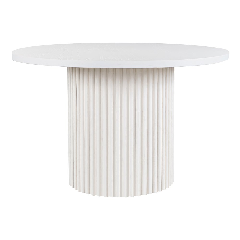 Auden 48" Round Mid-Century Modern Fluted Pedestal Base Dining Table