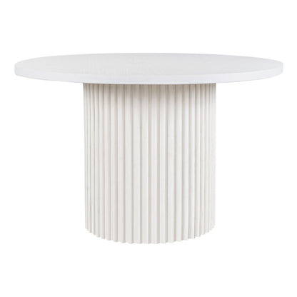 Auden 48" Round Mid-Century Modern Fluted Pedestal Base Dining Table