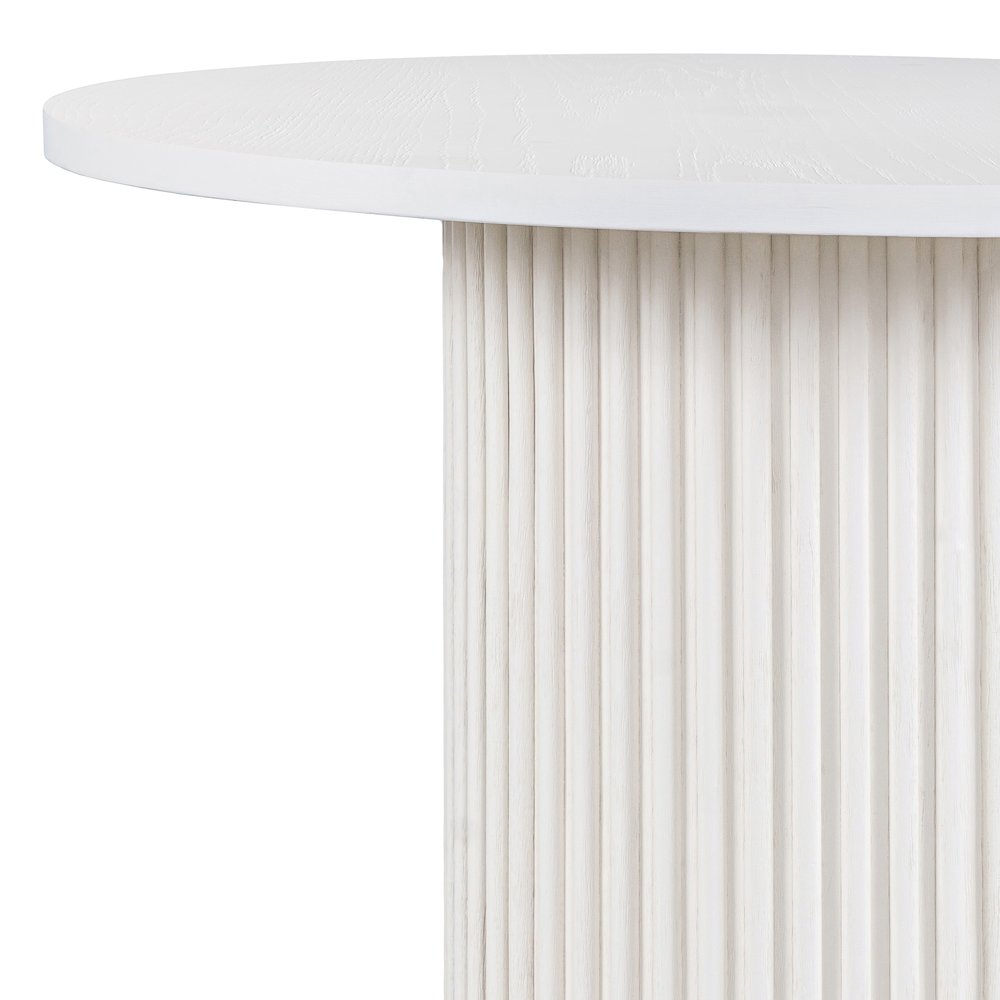 Auden 48" Round Mid-Century Modern Fluted Pedestal Base Dining Table