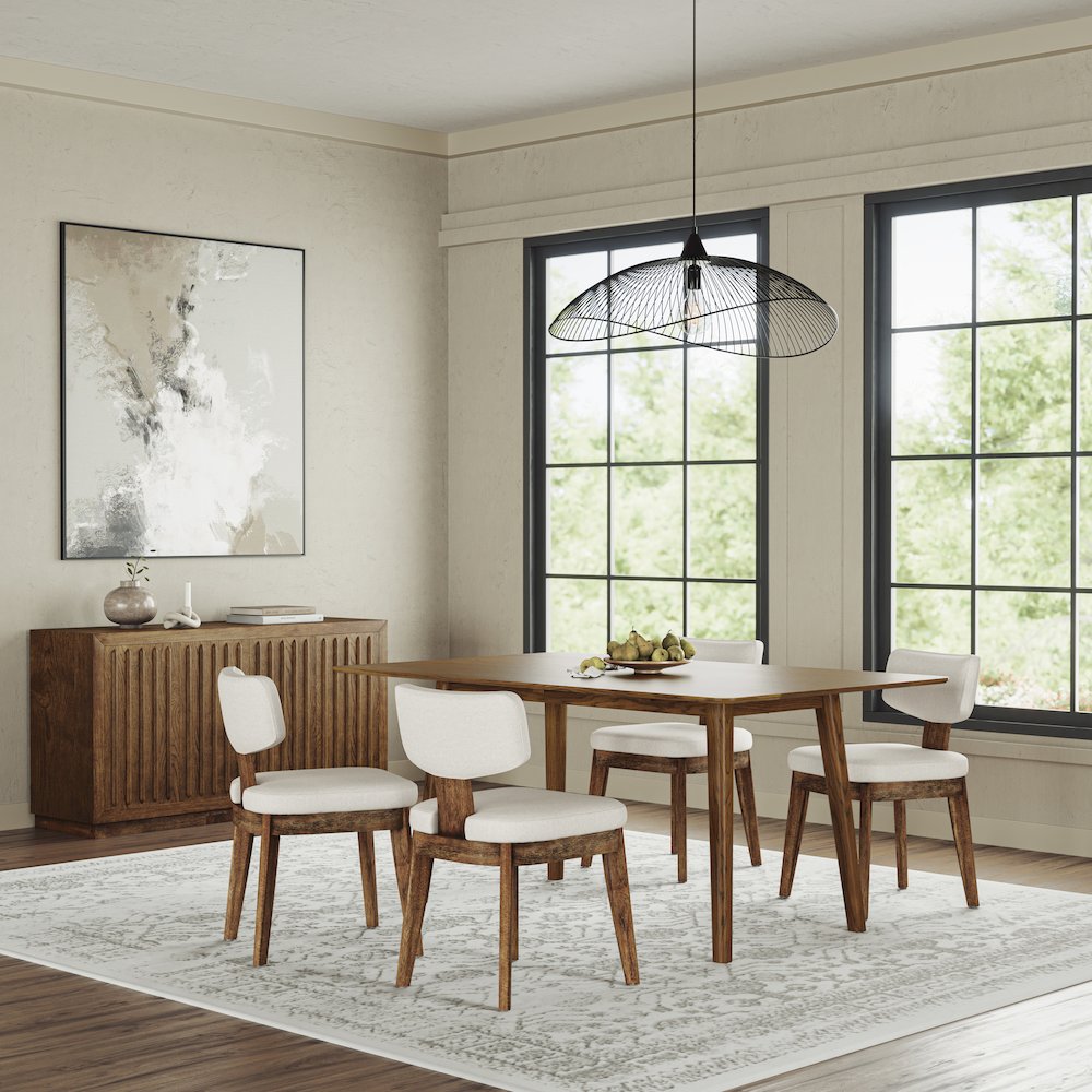 Tate Mid-Century Modern Split Back Upholstered Dining Chair (Set of 2)