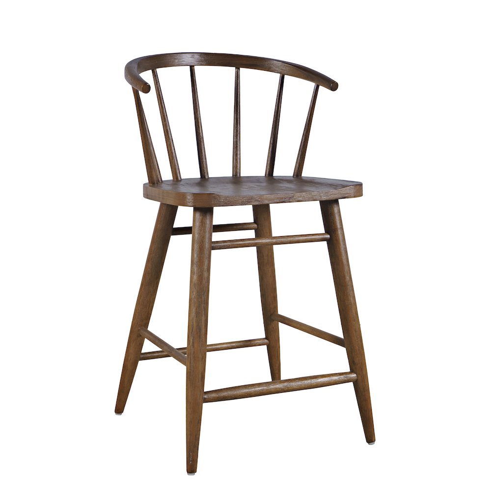 5-Piece Counter Height Dining Set with Round Table and Spindle Back Barstools