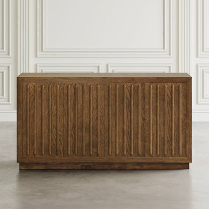 Maven 60" Mid-Century Modern Fluted Four Door Sideboard Storage Cabinet