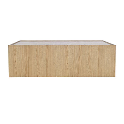 Laurel Creek Modern Contemporary 52" Block Coffee Table with Hidden Casters
