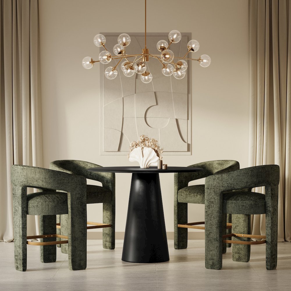 Gwen Modern Luxury Jacquard Fabric Sculpture Counter Stool - Set of 2