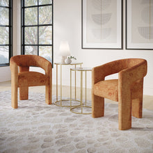Gwen Modern Luxury Jacquard Fabric Sculpture Armchair - Set of 6