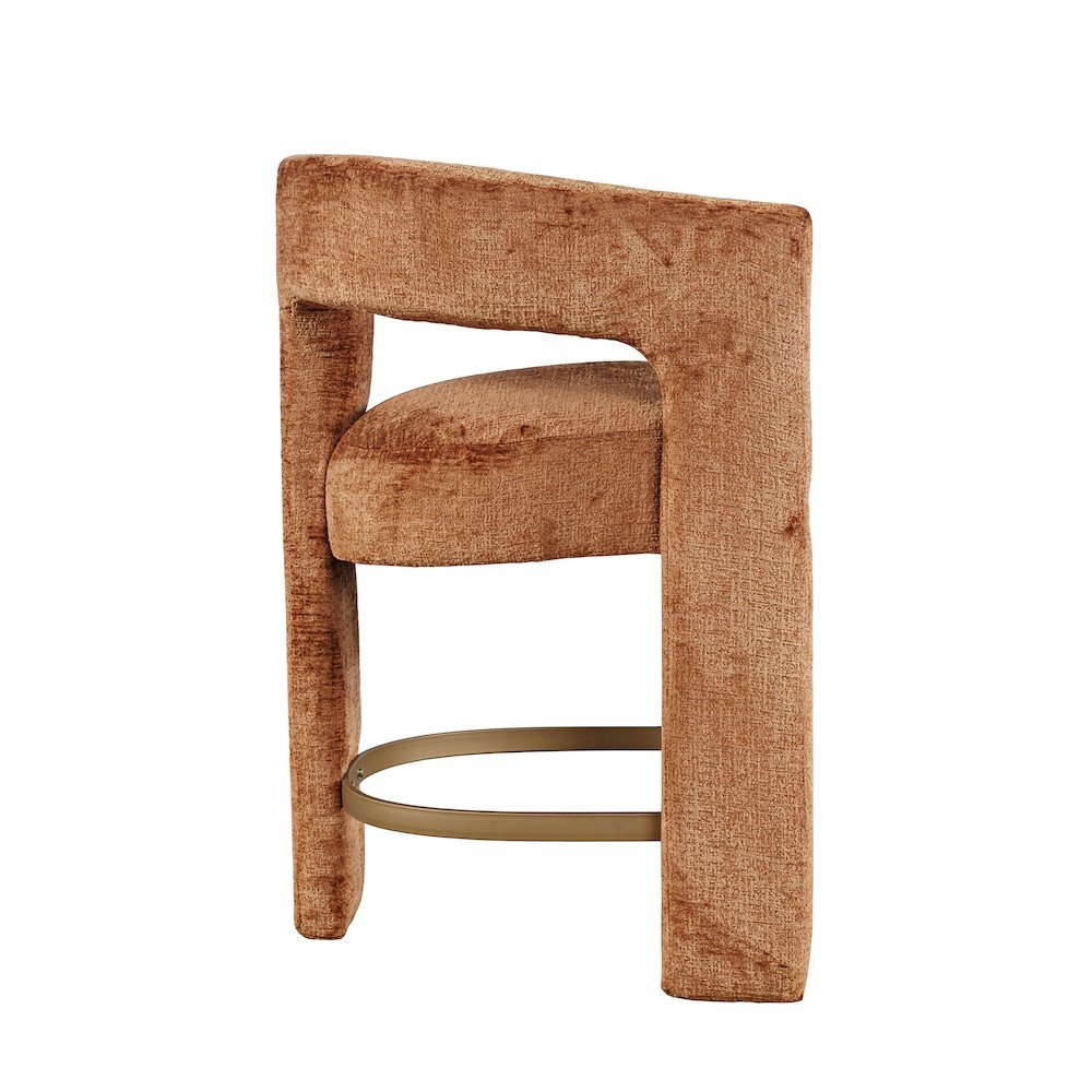 Gwen Modern Luxury Jacquard Fabric Sculpture Counter Stool - Set of 2
