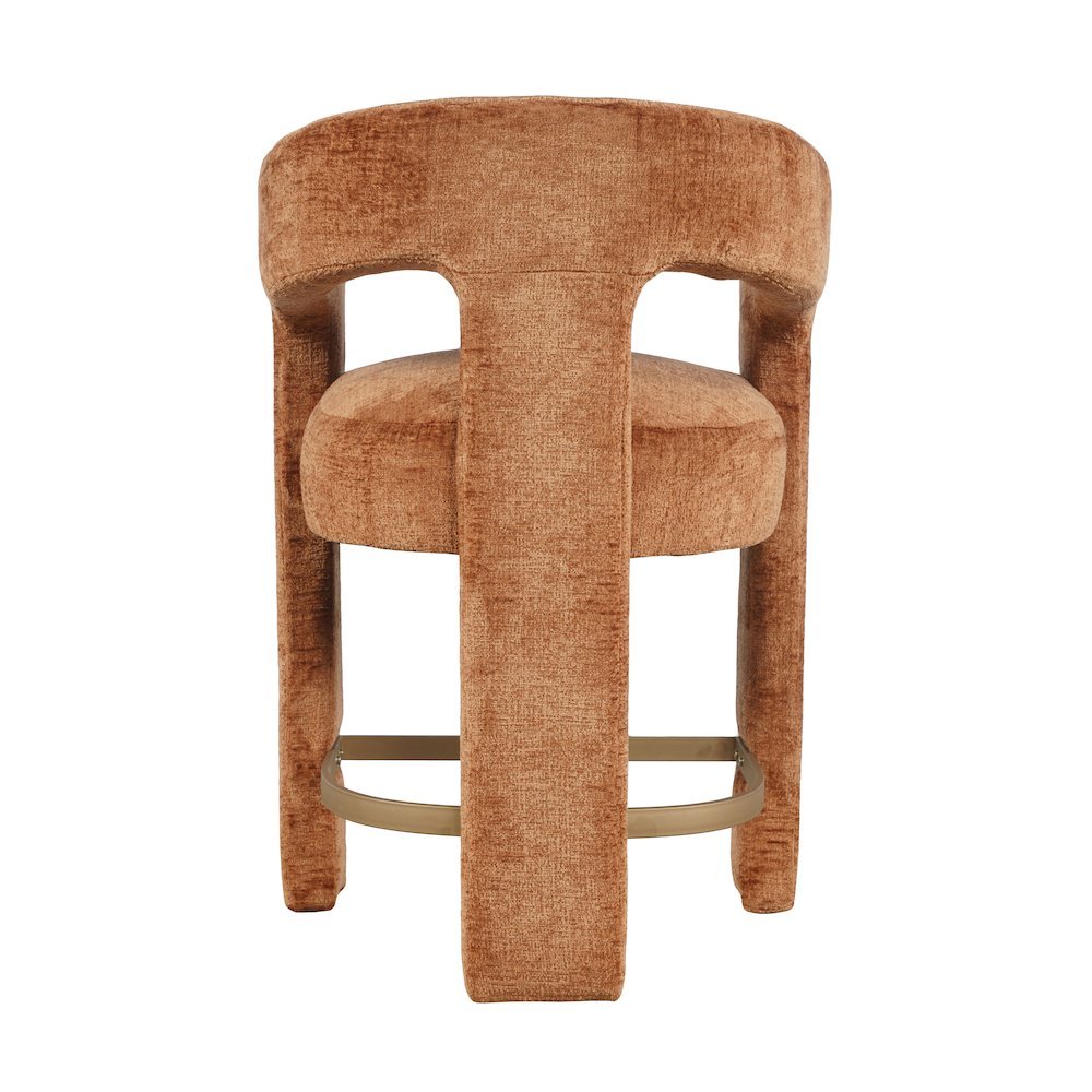 Gwen Modern Luxury Jacquard Fabric Sculpture Counter Stool - Set of 2