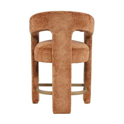 Gwen Modern Luxury Jacquard Fabric Sculpture Counter Stool - Set of 2