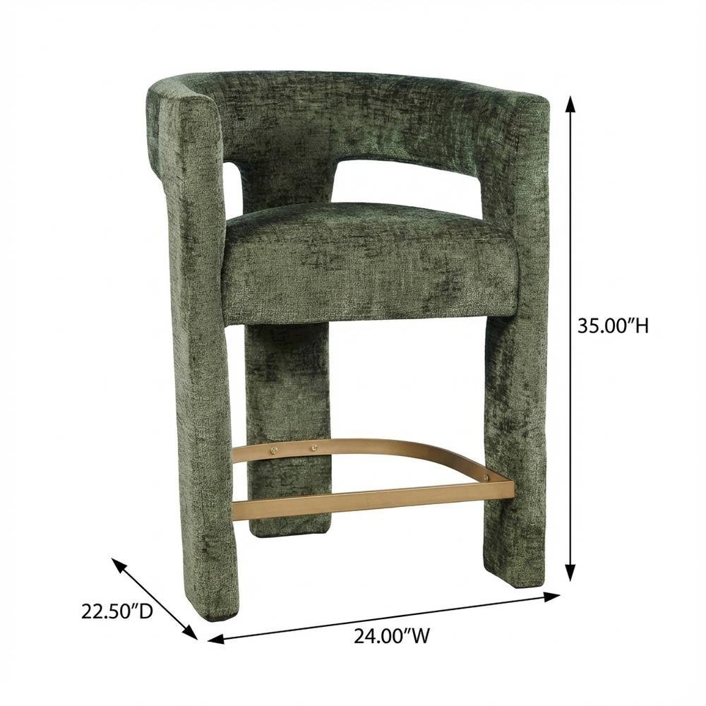 Gwen Modern Luxury Jacquard Fabric Sculpture Counter Stool - Set of 2