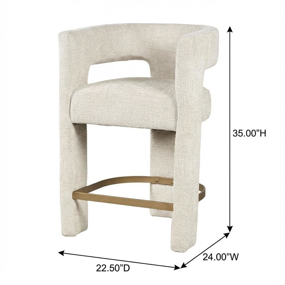 Gwen Modern Luxury Jacquard Fabric Sculpture Counter Stool - Set of 2
