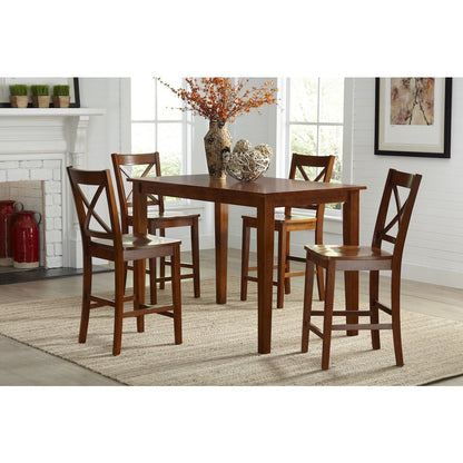 Simplicity Solid Wood Classic 54" Counter Height Dining Table