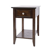 Espresso Brown Wooden End Table with Drawer, Elegant Side Table for Bedroom, 16"