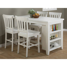 Rustic Solid Reclaimed Wood 60" Counter Height Table with 3 Shelf Storage