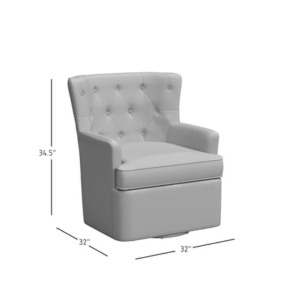 Bryson Transitional Upholstered Swivel Chair with Nailhead Trim