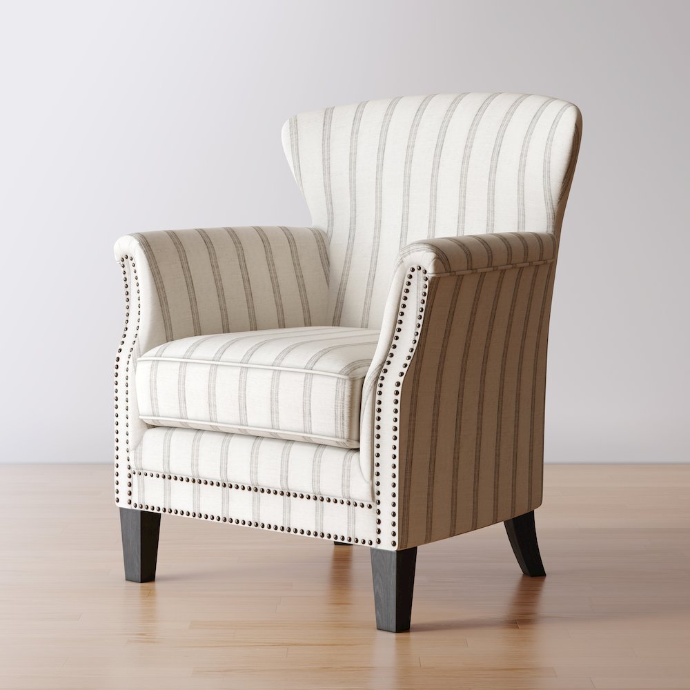 Layla Classic Upholstered Accent Chair with Nailhead Trim