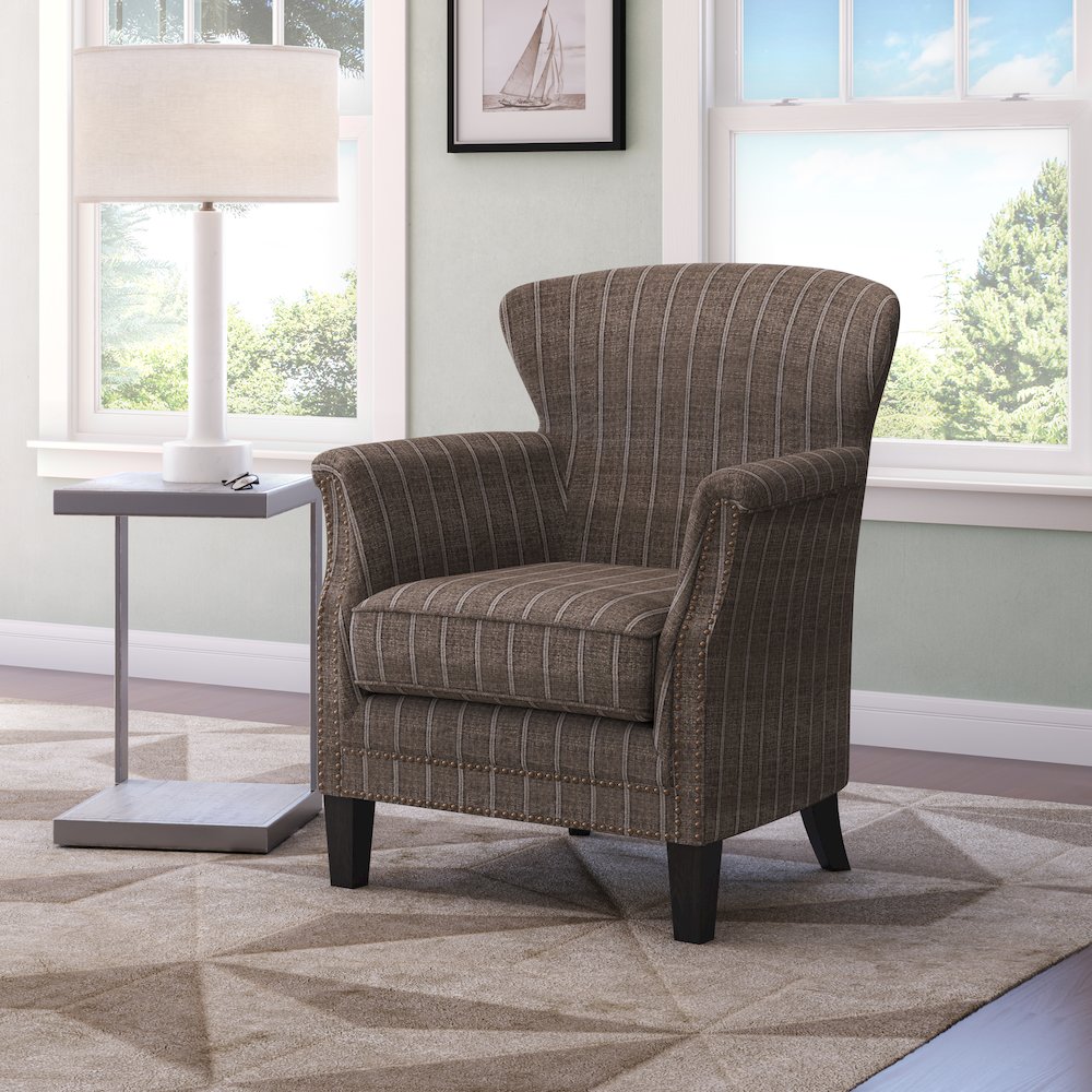 Layla Classic Upholstered Accent Chair with Nailhead Trim