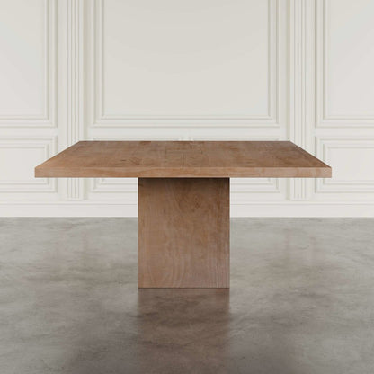 Sequoia 60" Square Rustic Solid Wood Butcher Block Pedestal Dining Table