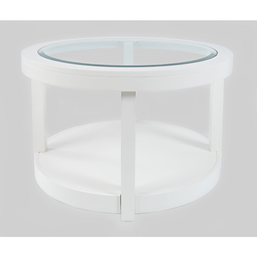 Urban Icon Contemporary Round Glass Inlay Coffee Table