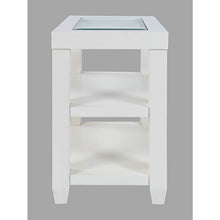Urban Icon Contemporary Glass Inlay Chair Side End Table with Storage