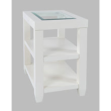 Urban Icon Contemporary Glass Inlay Chair Side End Table with Storage