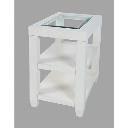 Urban Icon Contemporary Glass Inlay Chair Side End Table with Storage