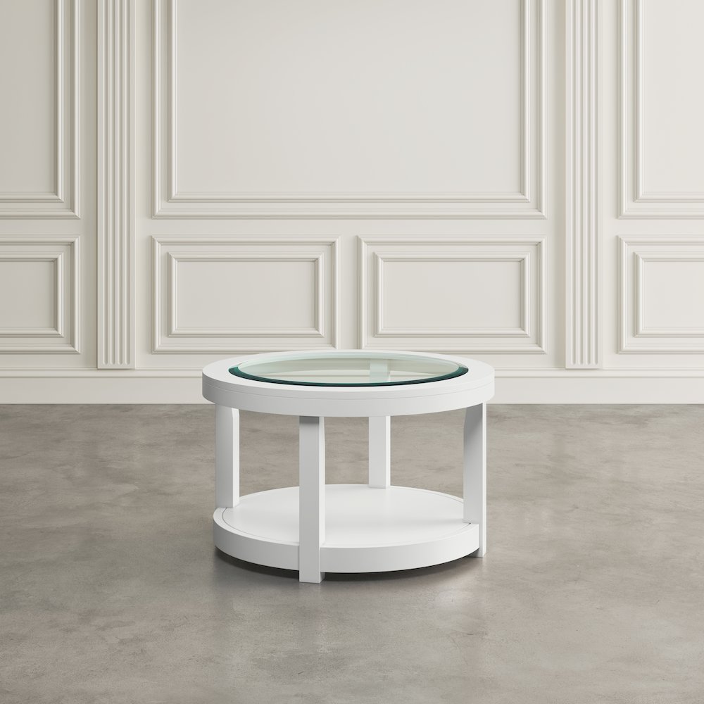 Urban Icon Contemporary Round Glass Inlay Coffee Table