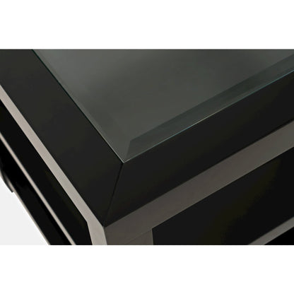 Urban Icon Contemporary Glass Inlay End Table with Storage