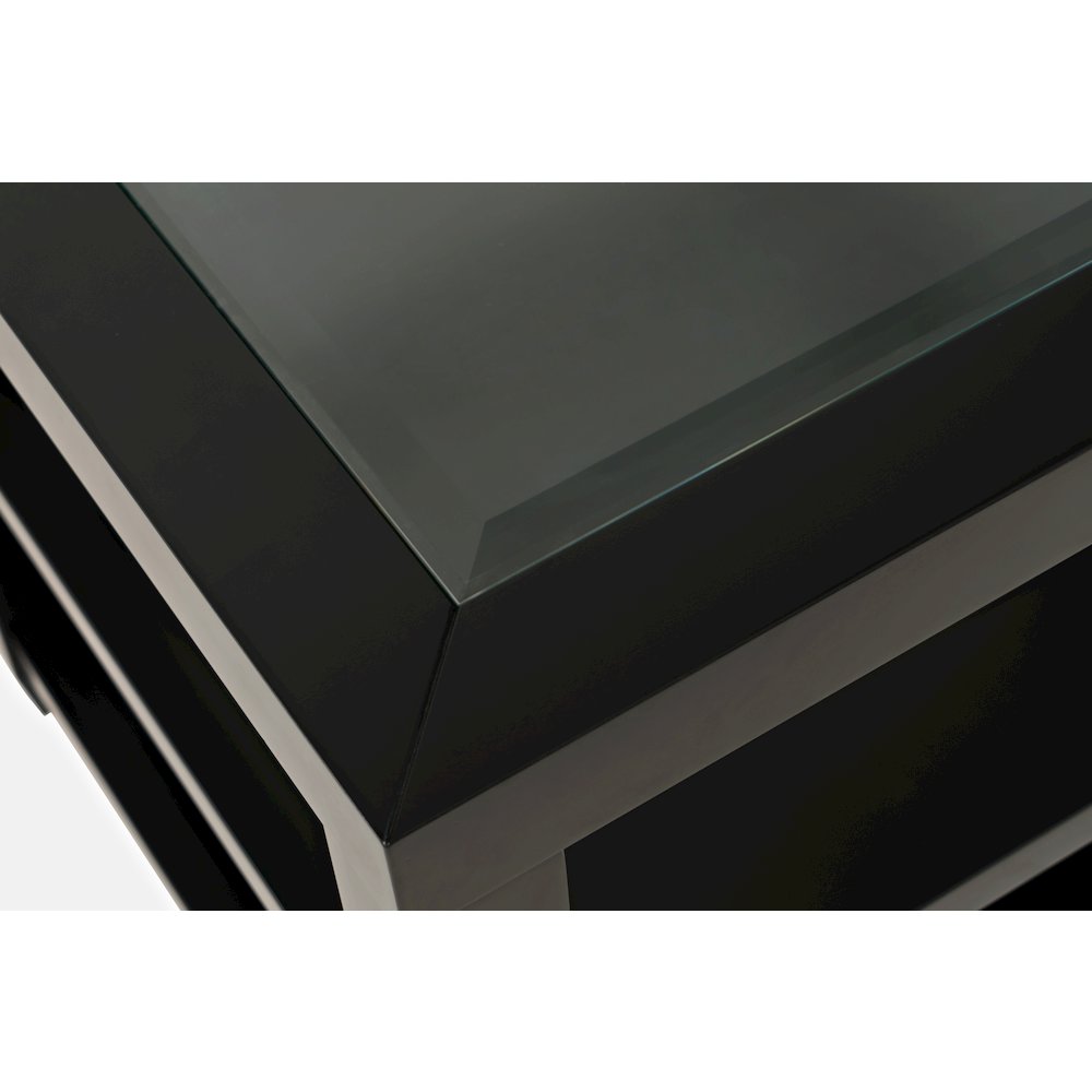 Urban Icon Contemporary Glass Inlay End Table with Storage