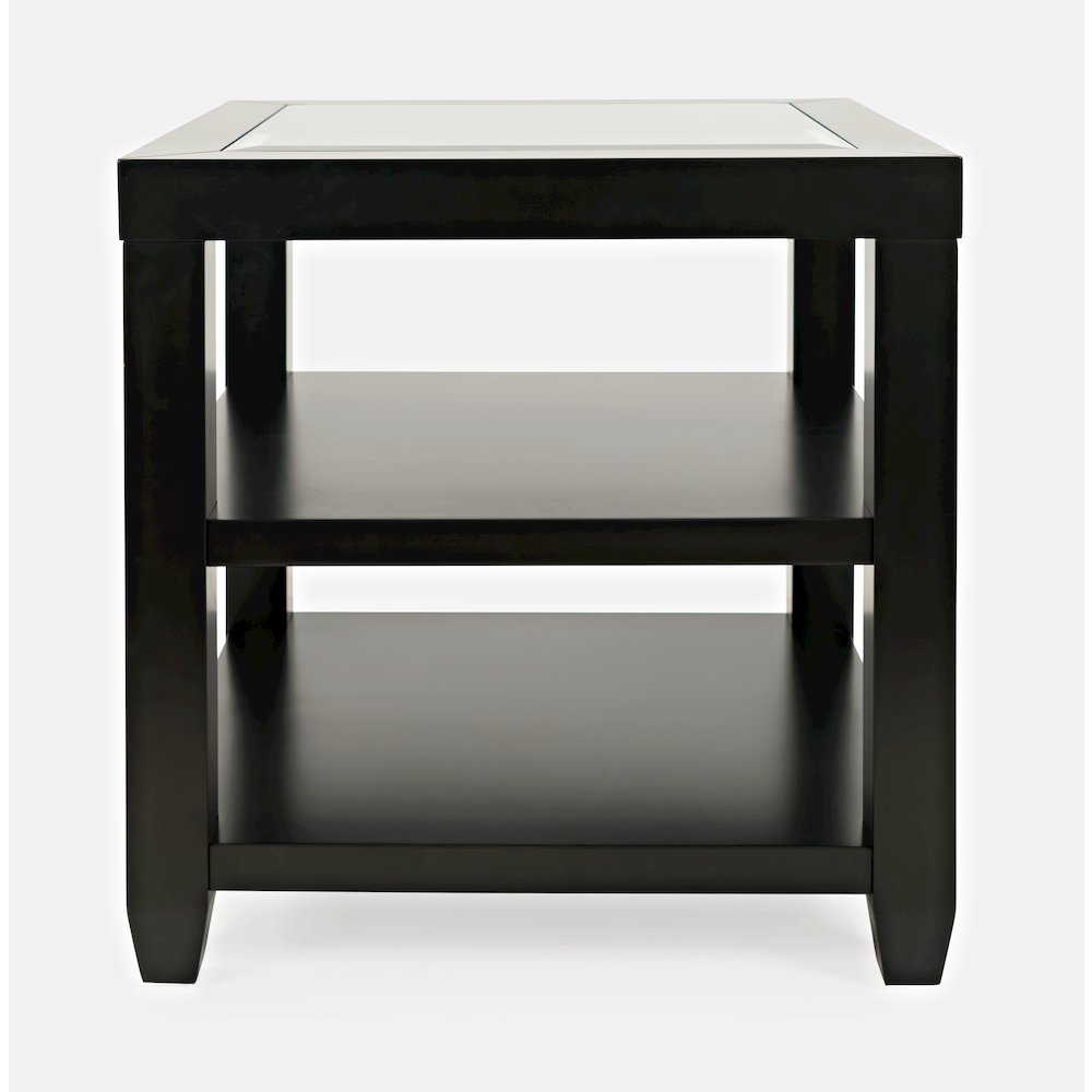 Urban Icon Contemporary Glass Inlay End Table with Storage