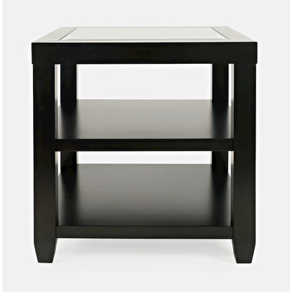 Urban Icon Contemporary Glass Inlay End Table with Storage