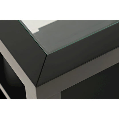 Urban Icon Contemporary Glass Inlay Chair Side End Table with Storage