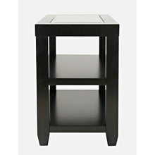 Urban Icon Contemporary Glass Inlay Chair Side End Table with Storage
