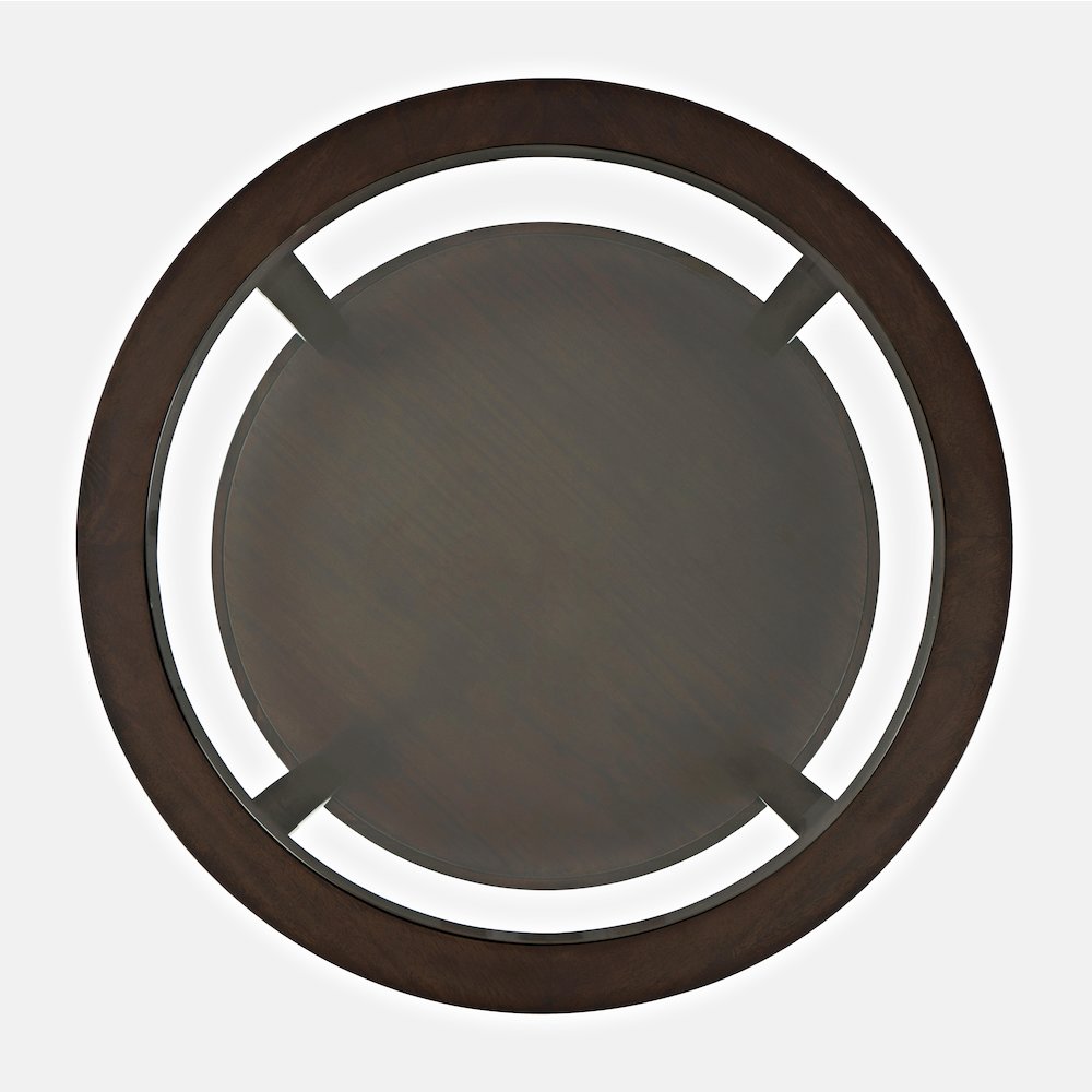 Urban Icon Contemporary Round Glass Inlay Coffee Table