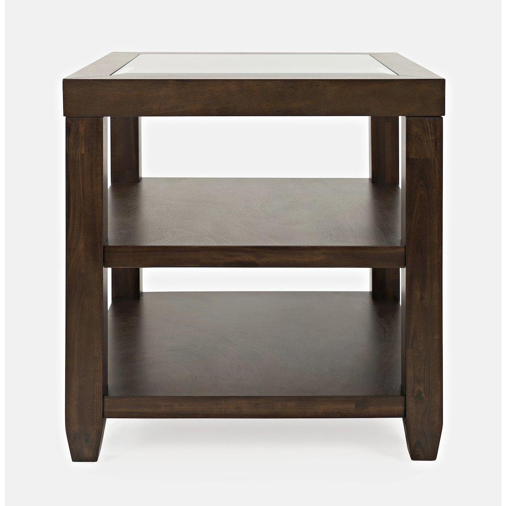 Urban Icon Contemporary Glass Inlay End Table with Storage