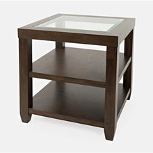 Urban Icon Contemporary Glass Inlay End Table with Storage