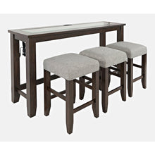 Contemporary 4 Piece Counter Height 66" Dining Table Set with USB Charging