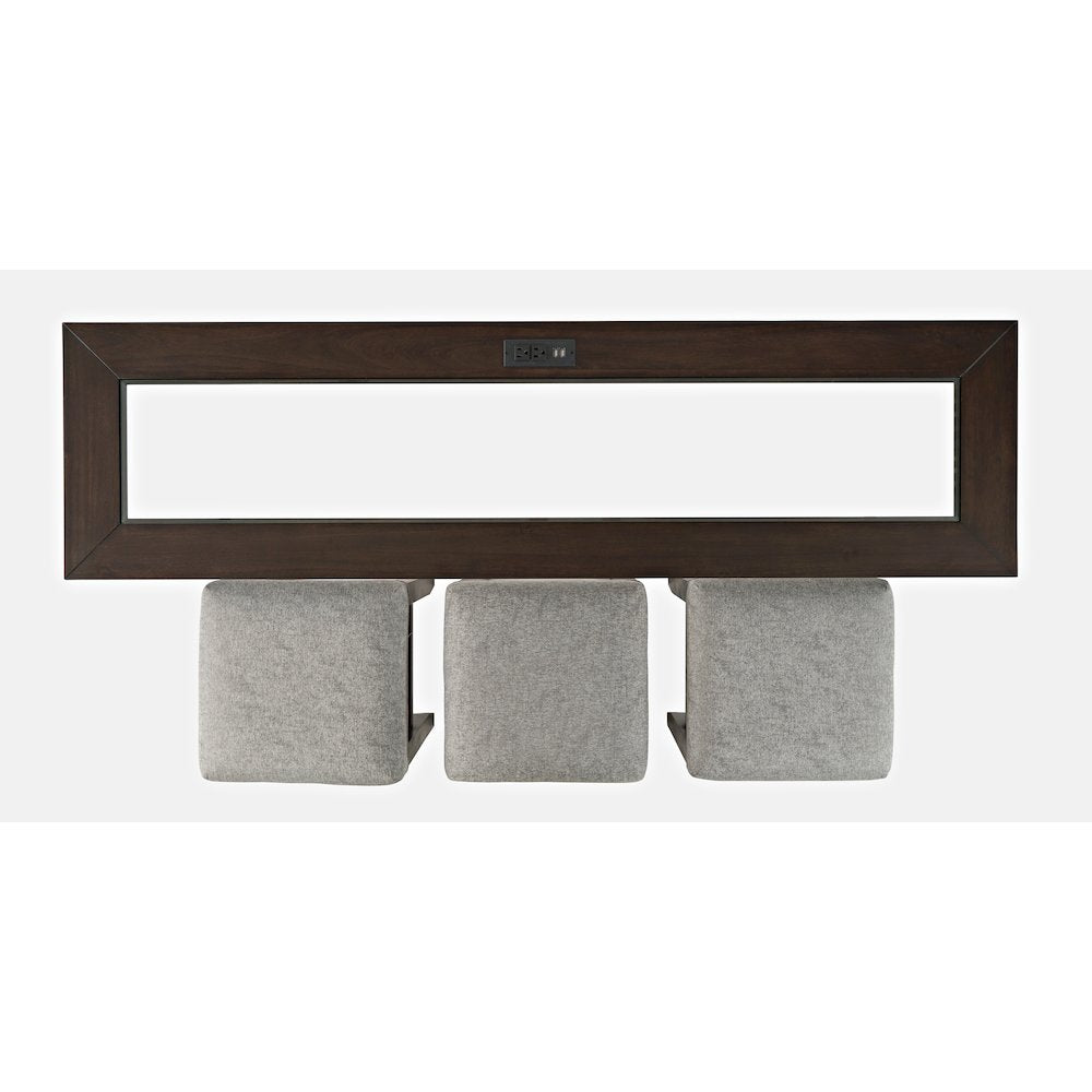 Contemporary 4 Piece Counter Height 66" Dining Table Set with USB Charging