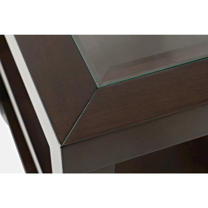 Urban Icon Contemporary Glass Inlay Chair Side End Table with Storage