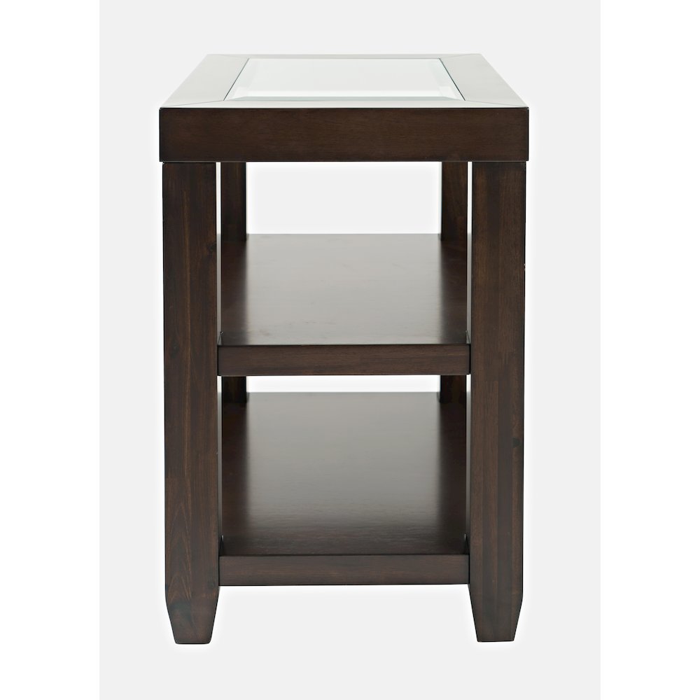 Urban Icon Contemporary Glass Inlay Chair Side End Table with Storage