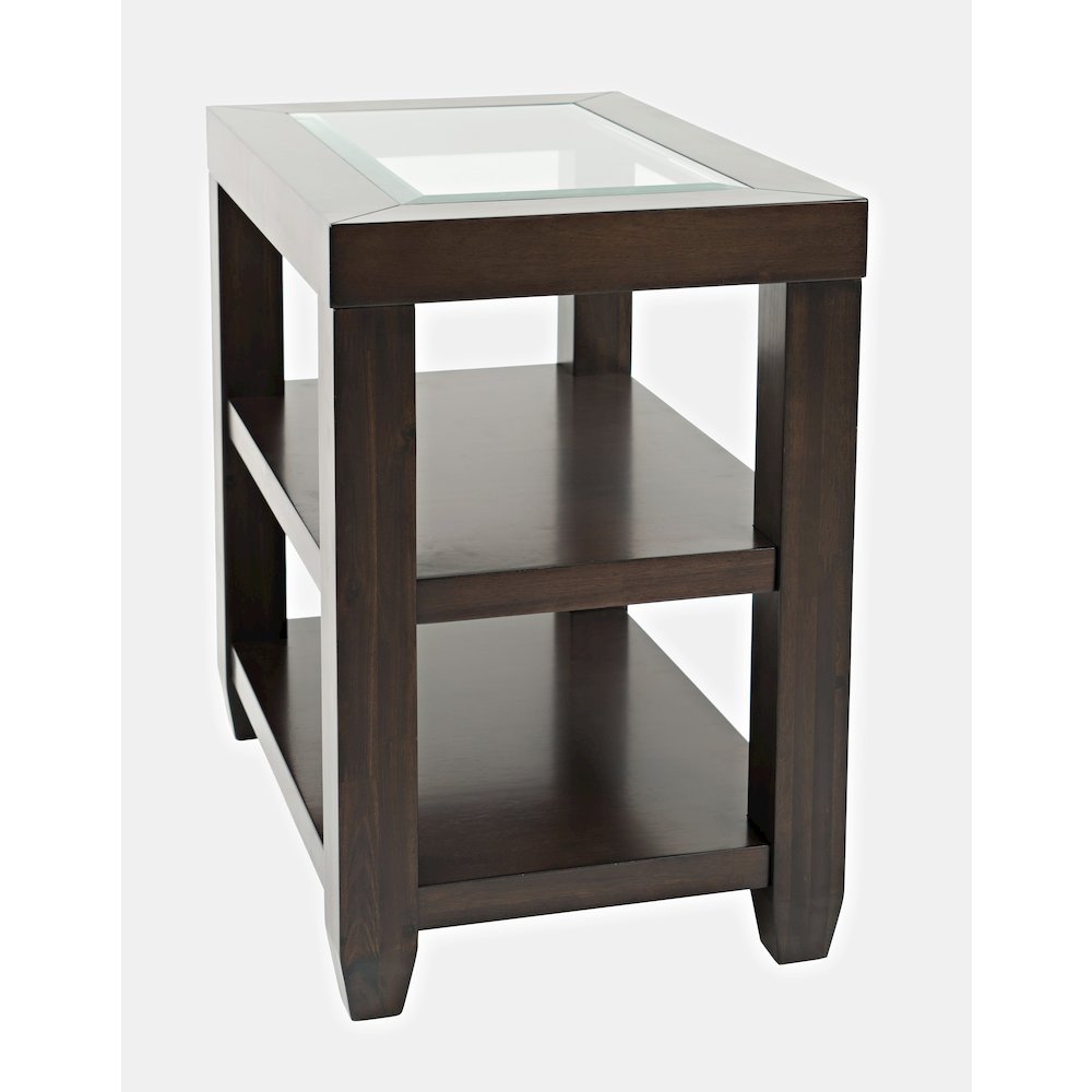 Urban Icon Contemporary Glass Inlay Chair Side End Table with Storage