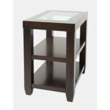 Urban Icon Contemporary Glass Inlay Chair Side End Table with Storage