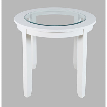 Urban Icon Contemporary 42" Round Counter Height Glass Inlay Dining Table