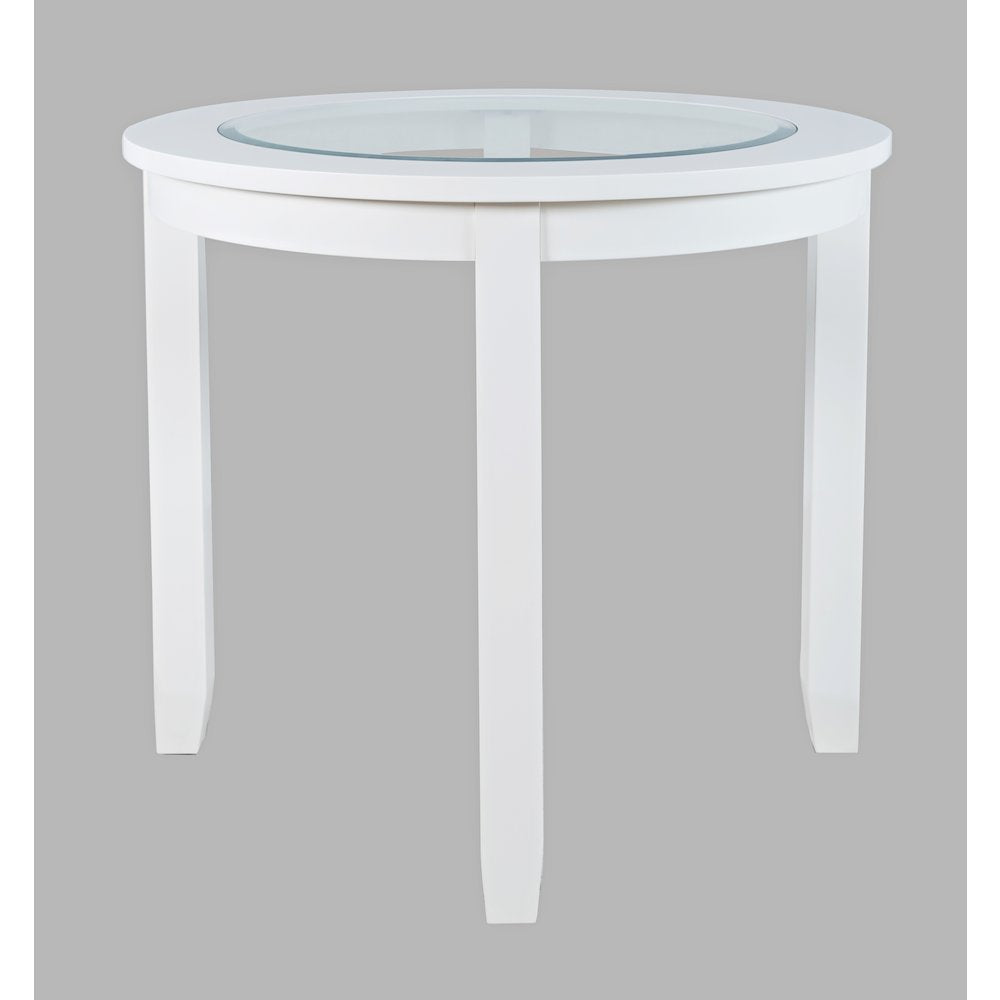 Urban Icon Contemporary 42" Round Counter Height Glass Inlay Dining Table