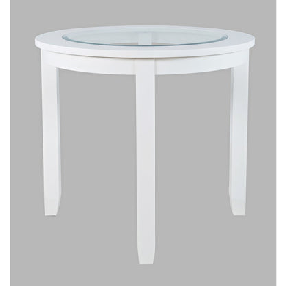 Urban Icon Contemporary 42" Round Counter Height Glass Inlay Dining Table