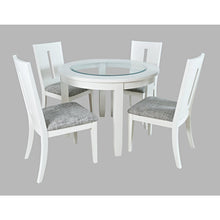 Urban Icon Contemporary 42" Round Five-Piece Dining Set with Upholstered Chairs